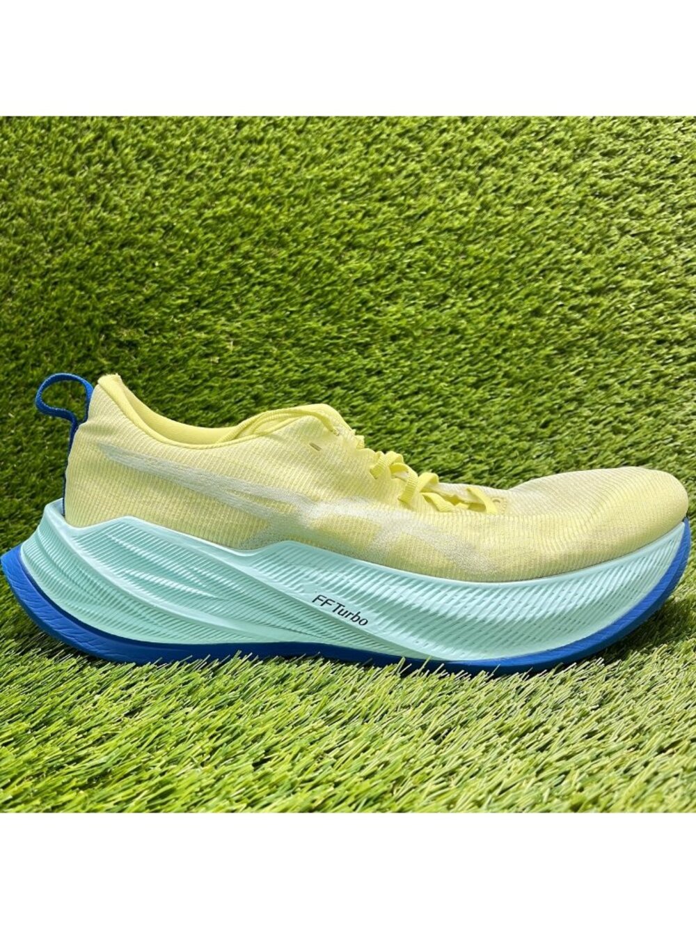 Asics Superblast Mens Size 12.5 Yellow Blue Athletic Running Shoes Sneakers